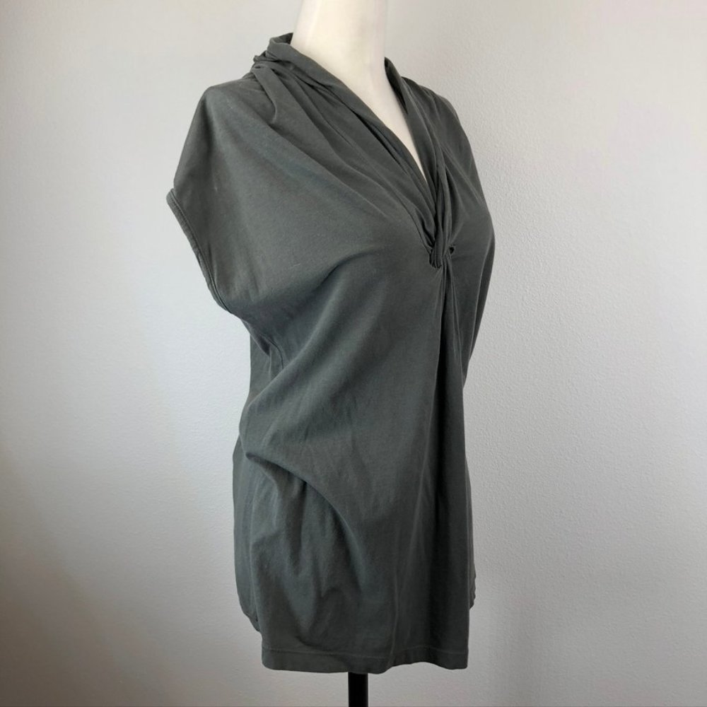 Jarbo Twist Front Shawl Collar A-Line Tee - Picture 5 of 8